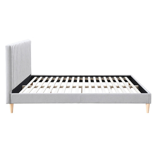 Grey Beatrice Upholstered Bed Frame | Temple & Webster