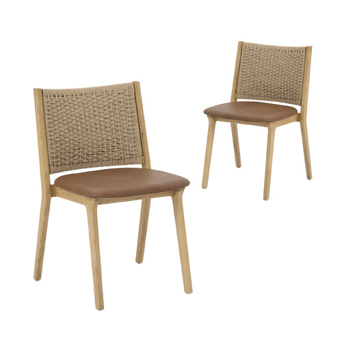 Zeron Oak Wood Dining Chairs