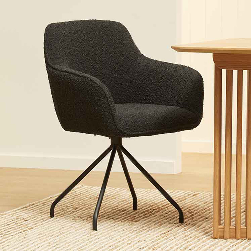 Luella Boucle Swivel Dining Chair