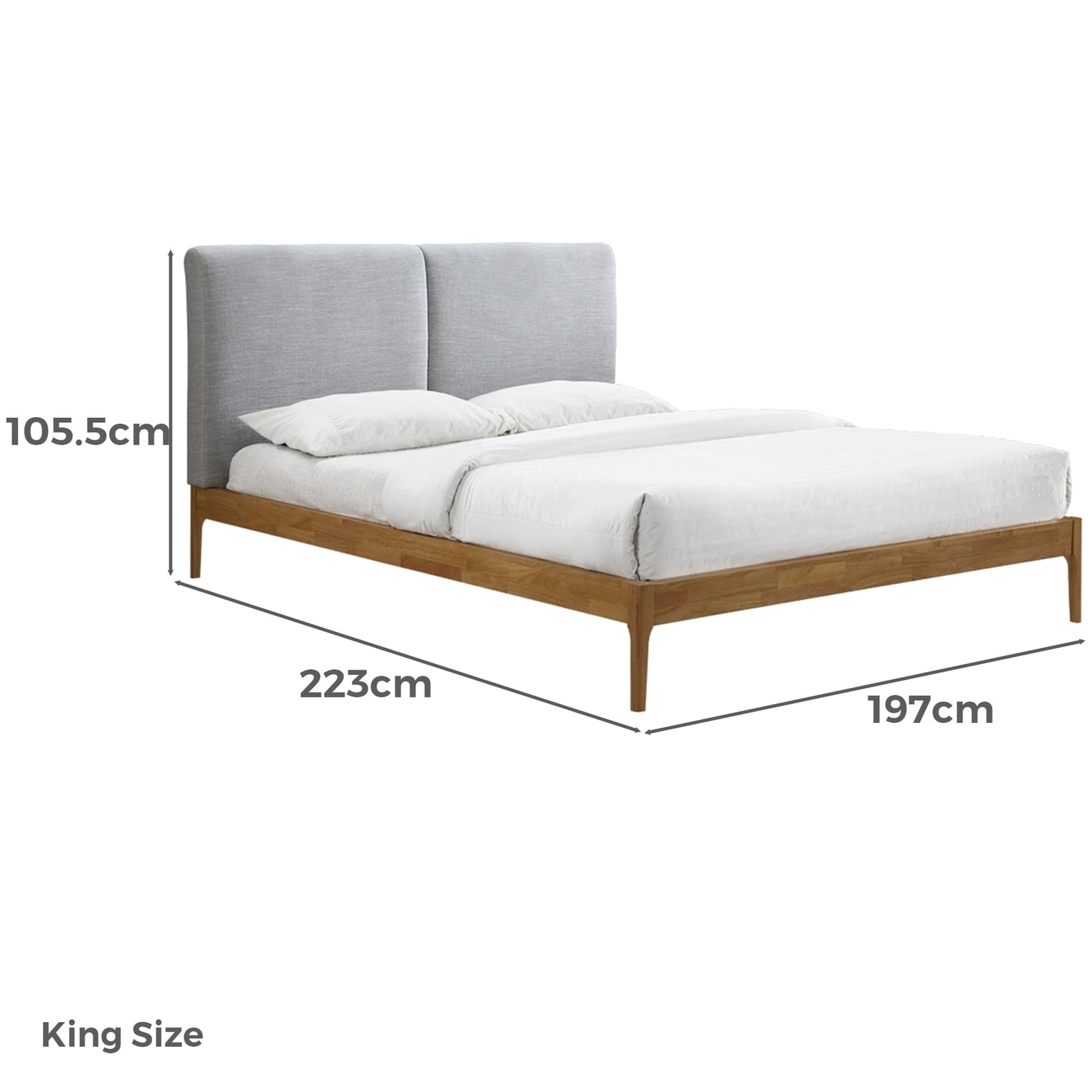 Grey Alleyn Upholstered Bed