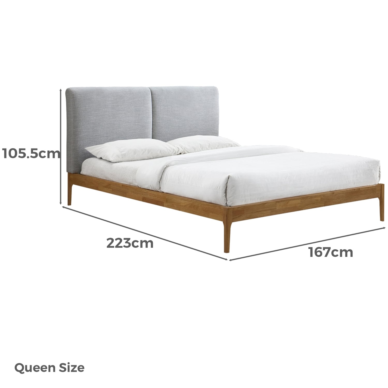 Grey Alleyn Upholstered Bed