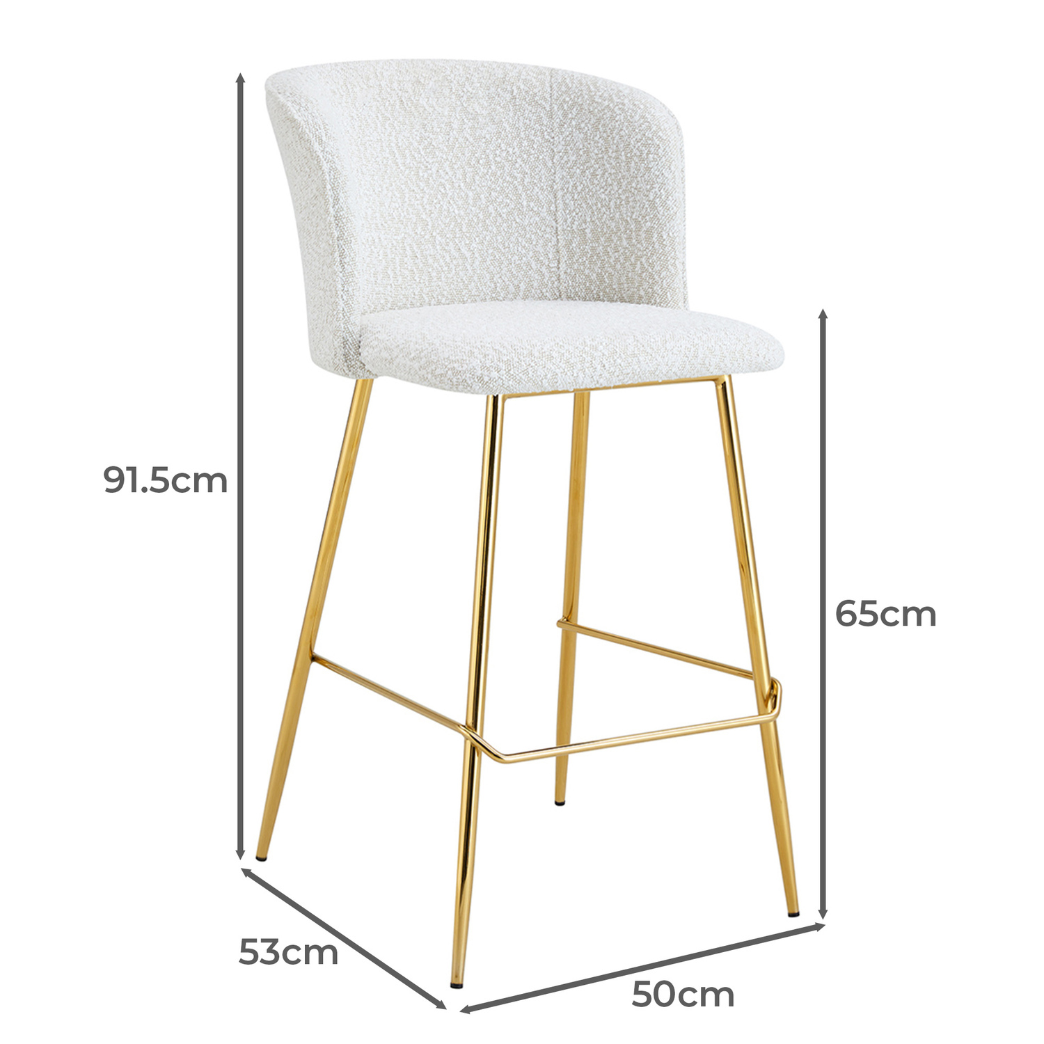 65cm Apollo Boucle Bar Stools