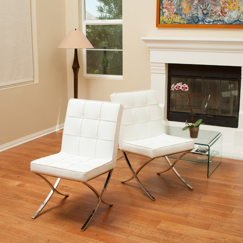 Pandora Modern Leather Dining Chair (Set of 2)