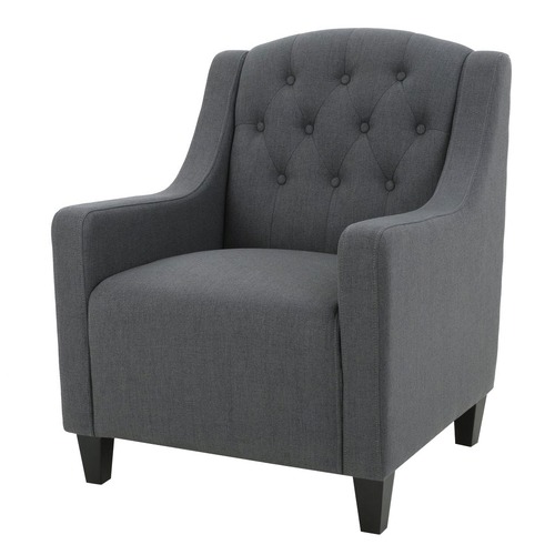 Furniture Market Dark Grey Lakewood Fabric Armchair Temple & ster