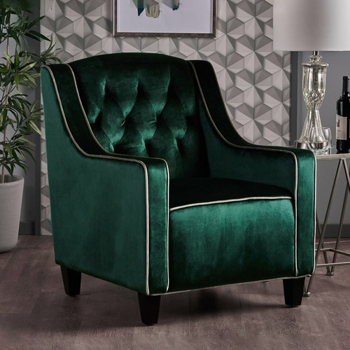 Furniture Market Lara Tufted New Velvet Armchair | Temple & Webster