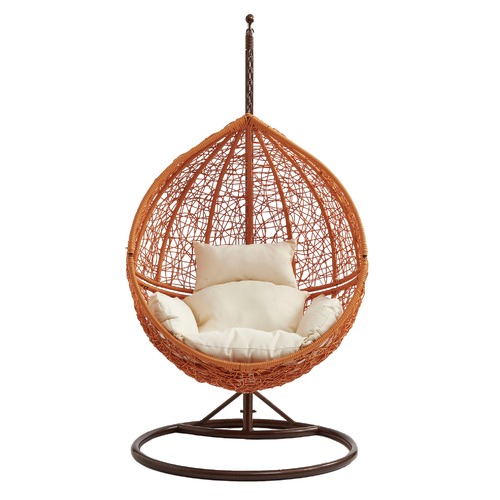 Light Brown Hanging Ball Chair Temple & ster