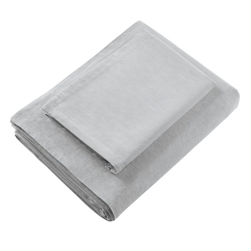 Bianca Silver Wellington LinenBlend Quilt Cover Set & Reviews Temple