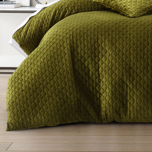Bianca Olive Alden Velvet Quilt Cover Set & Reviews Temple & ster