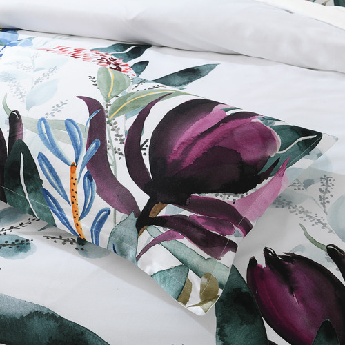 Bianca Protea Cotton Sateen Quilt Cover Set Temple & ster