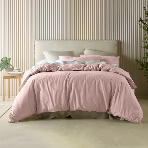 Bianca Blush Acacia Cotton Quilt Cover Set | Temple & Webster