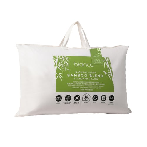 White Bamboo-Blend Medium Pillow