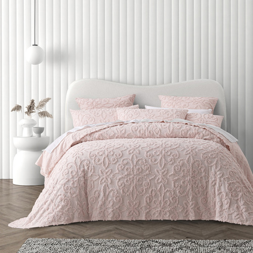 Blush Ella Cotton Chenille Bedspread Set