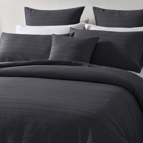 Charcoal Kahlani Cotton-Blend Quilt Cover Set