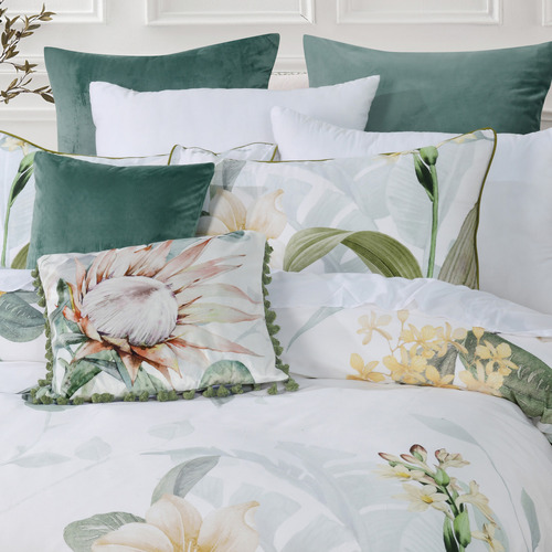 White Helensvale Cotton Sateen Quilt Cover Set