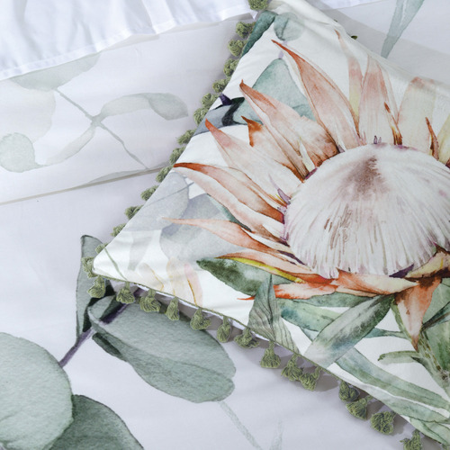 White Helensvale Cotton Sateen Quilt Cover Set