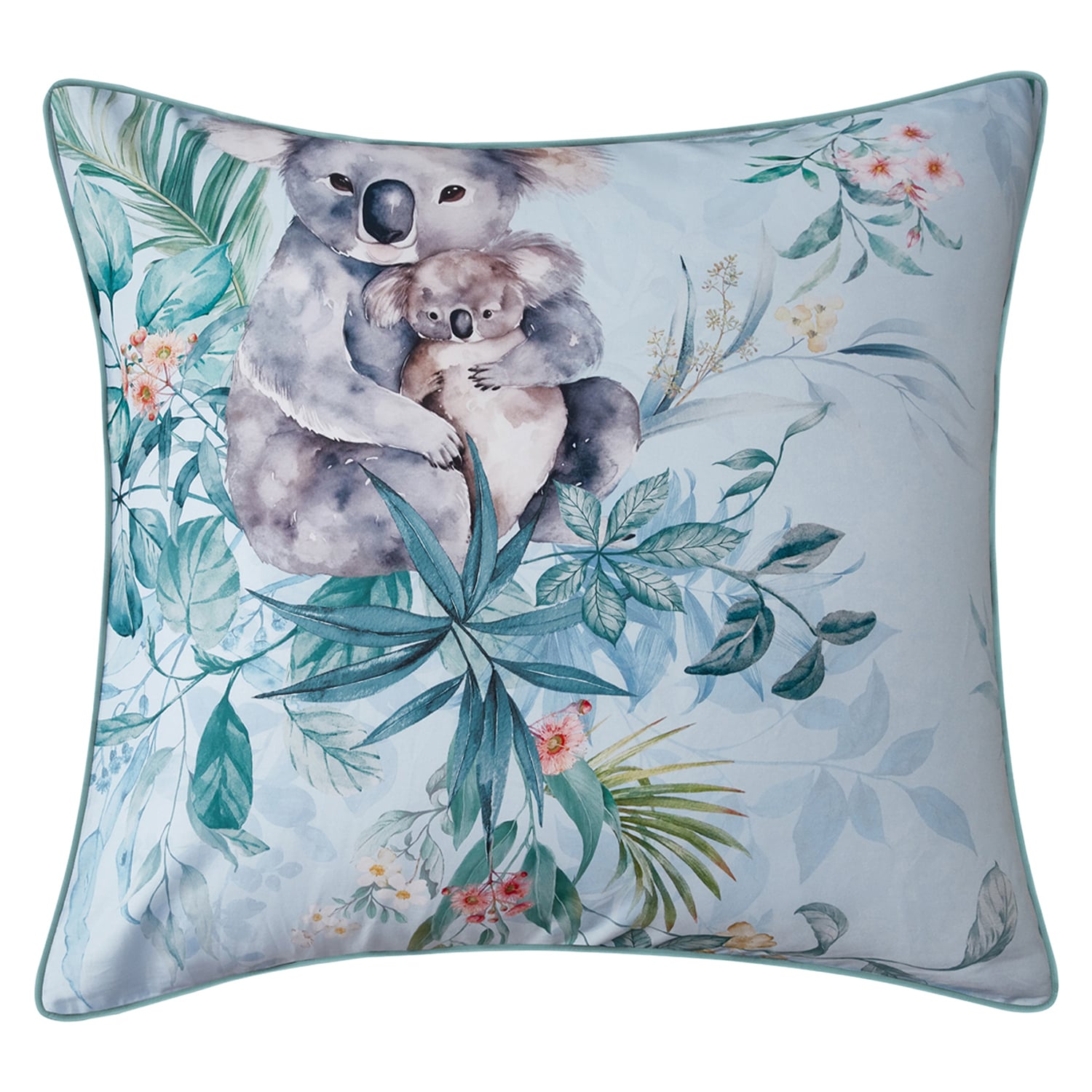 Blue Eucalyptus Cotton Sateen European Pillowcase