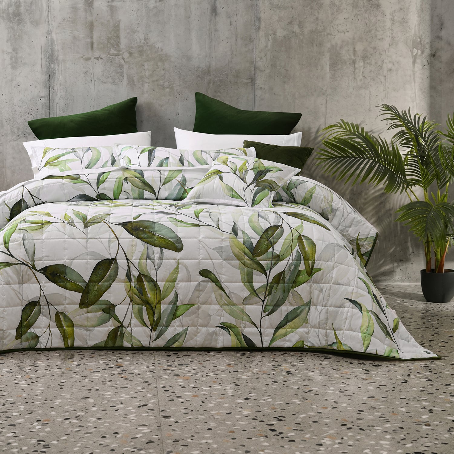 Forest Green Linden Coverlet Set