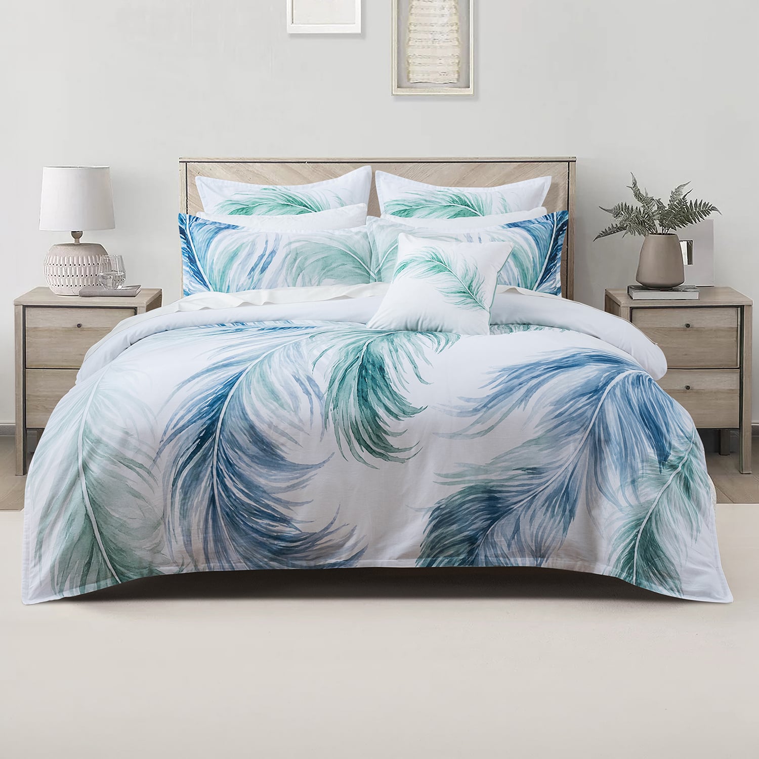 Turquoise Wynn Cotton Sateen  Quilt Cover Set