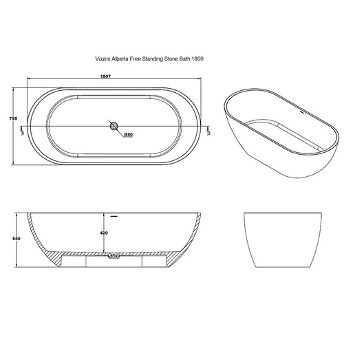 Alberta Stone Free Standing Bath