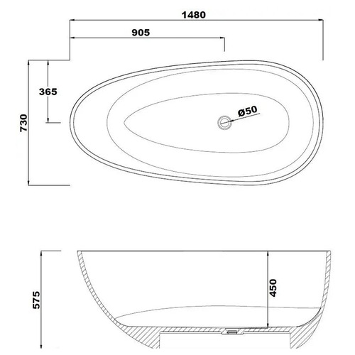Luciana Stone Free Standing Bath