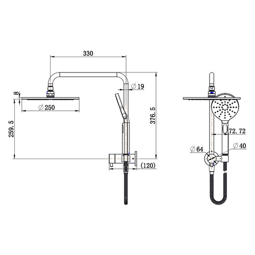 Nella Steel Bath & Shower Package