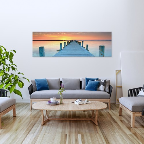 Art Illusions Sunset Pier Canvas Print Temple & ster