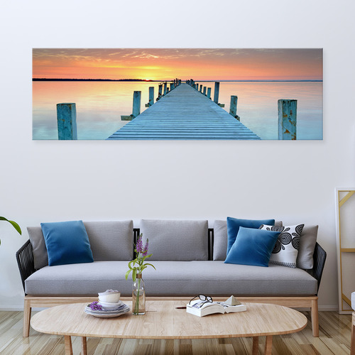 Art Illusions Sunset Pier Canvas Print Temple & ster