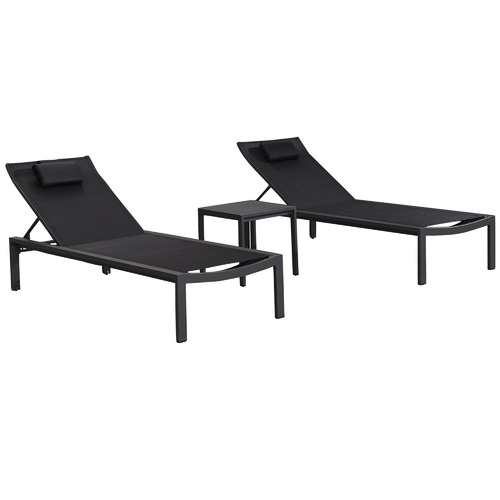 mimosa charcoal aluminium lava adjustable sun lounge