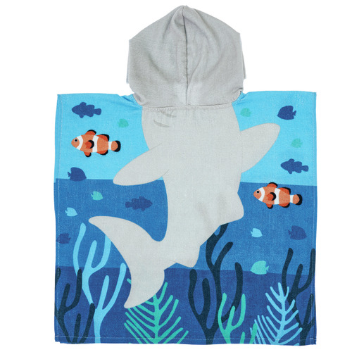 shark hooded bath towel