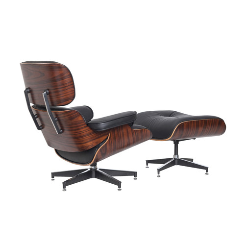 Milan Direct Eames Premium Leather Replica Lounge Chair & Ottoman ...