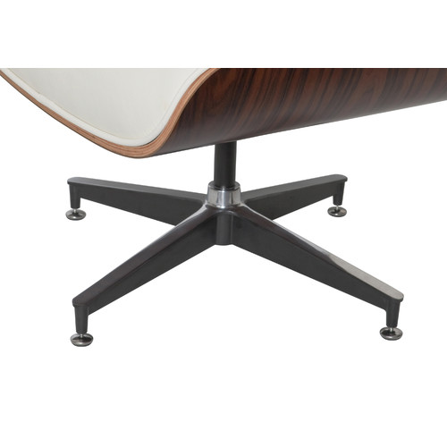 Milan Direct Eames Premium Leather Replica Lounge Chair & Ottoman
