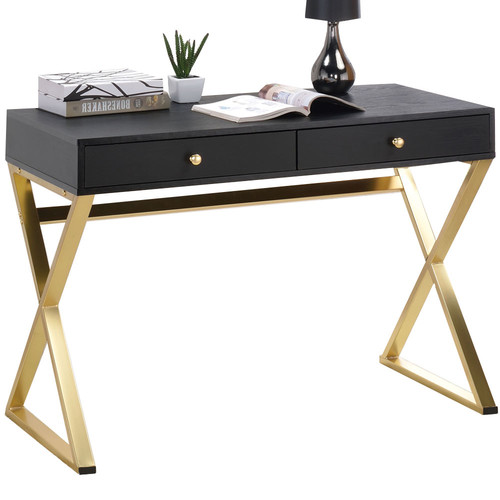 Milan Direct Black & Gold Marilyn Office Desk