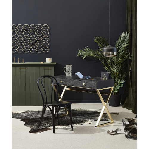 Milan Direct Black & Gold Marilyn Office Desk