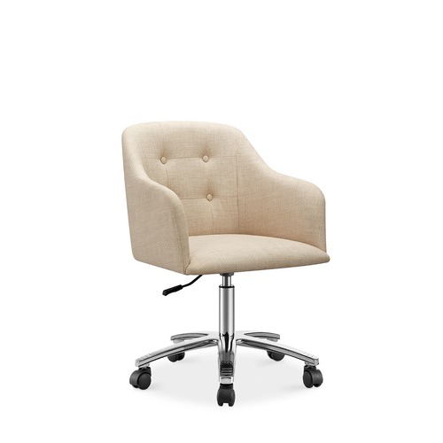 Milan Direct Keely Cream & Chrome Contemporary Home Office Chair