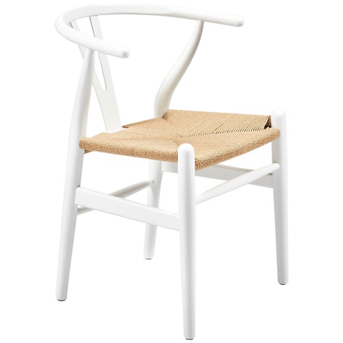 Milan Direct White & Natural Hans Wegner Replica Wishbone Chairs ...