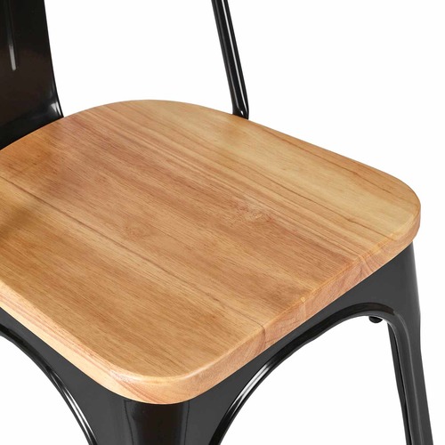 Milan Direct Tolix Replica Chair with Timber Seat