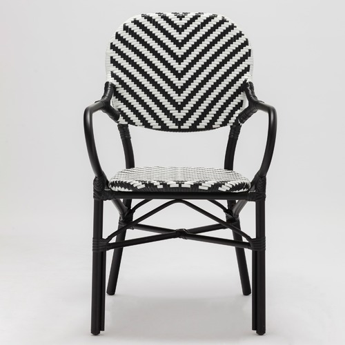 Temple & ster Black Paris PE Rattan Cafe Arm Chair & Reviews