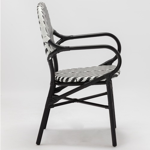 Temple & ster Black Paris PE Rattan Cafe Arm Chair & Reviews