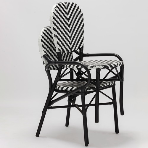 Temple & ster Black Paris PE Rattan Cafe Arm Chair & Reviews