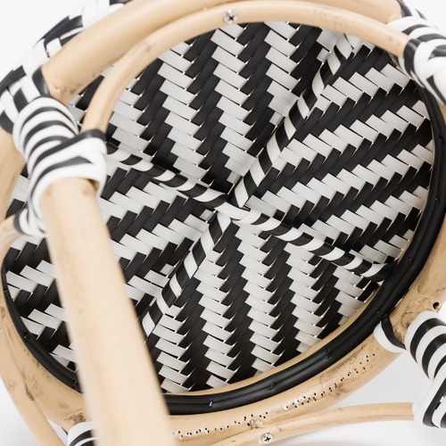 Temple & Webster Paris Wicker Cafe Bar Stool - Black & White
