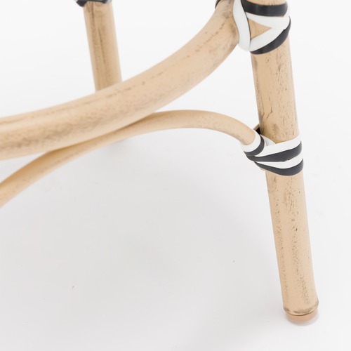 Temple & Webster Paris Wicker Cafe Bar Stool - Black & White
