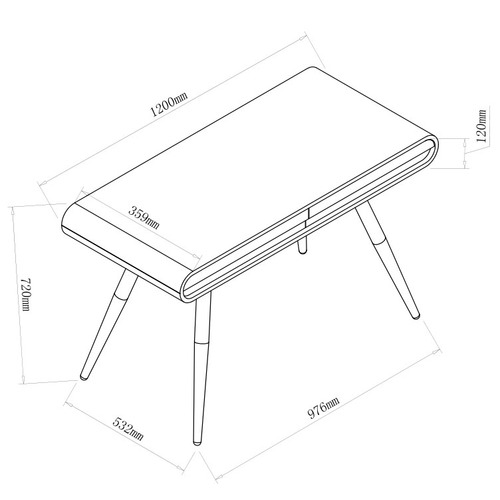 Milan Direct Renee 2 Drawer Desk