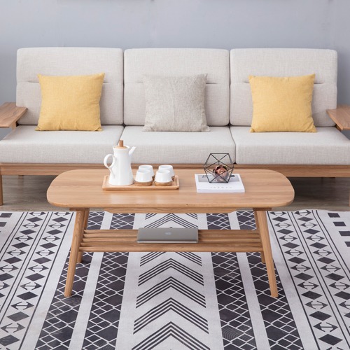 Temple & Webster Oscar Oak Coffee Table with Shelf