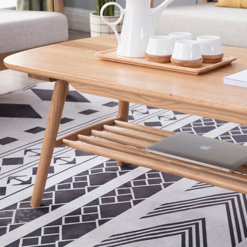 Temple & Webster Oscar Oak Coffee Table with Shelf