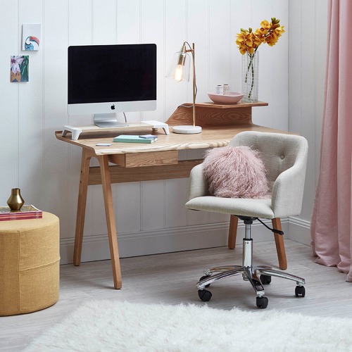 Milan Direct Keely Cream & Chrome Contemporary Home Office Chair