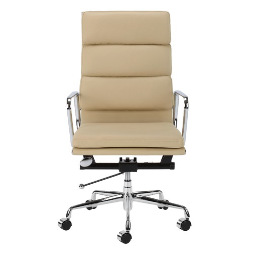 Milan Direct Eames Premium Leather Replica High Back Soft Pad Management Office Chair