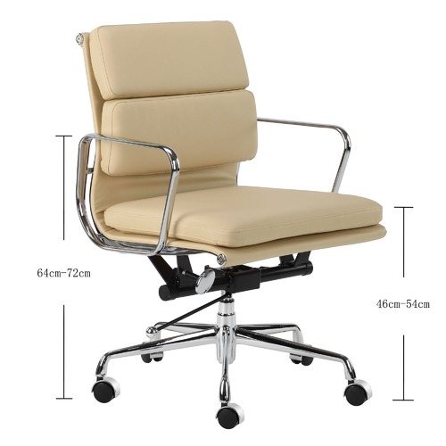 Milan Direct Eames Premium Leather Replica Soft Pad Management Office Chair