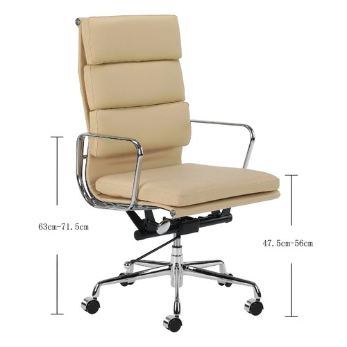 Milan Direct Eames Premium Leather Replica High Back Soft Pad Management Office Chair