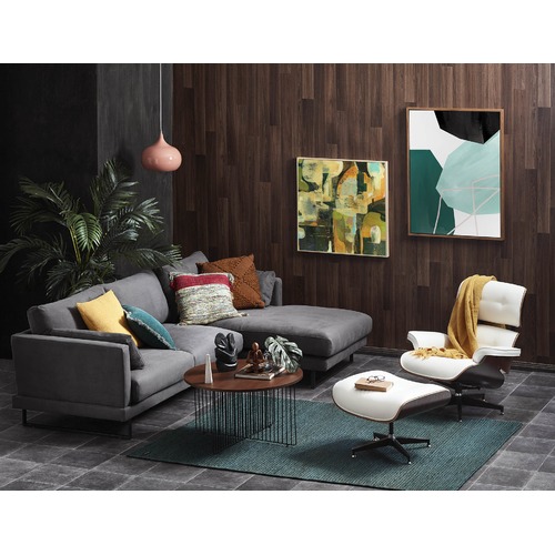 Milan Direct Eames Premium Leather Replica Lounge Chair & Ottoman