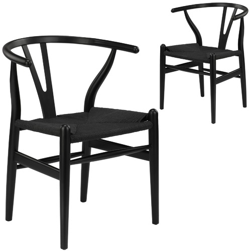 Milan Direct Black Hans Wegner Replica Wishbone Chairs